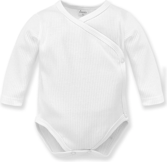 Body avvolgente a coste con maniche lunghe PINOKIO Lovely Day, bianco, tg. 68