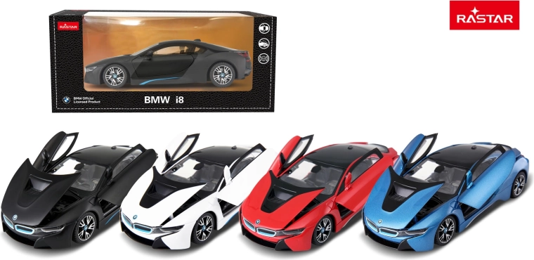 Modello di auto in metallo Rastar BMW i8 1:24 blu