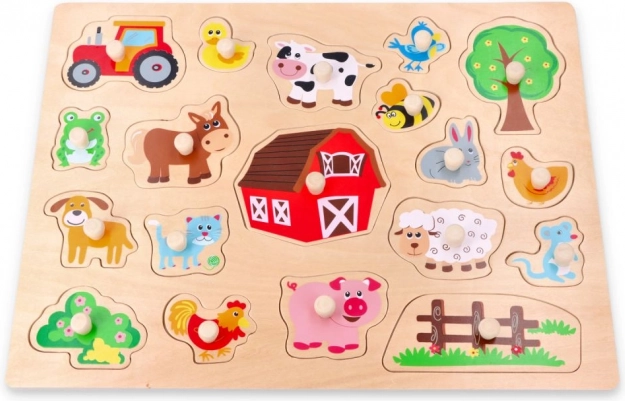 Grande puzzle in legno a incastri – fattoria