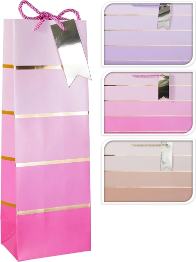 Borsa regalo in carta per bottiglia 36 × 12 × 9 cm, colori assortiti