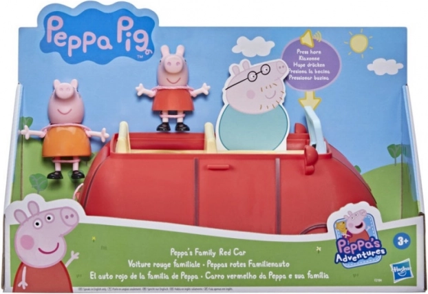 Set di personaggi Peppa Pig Family Red Car