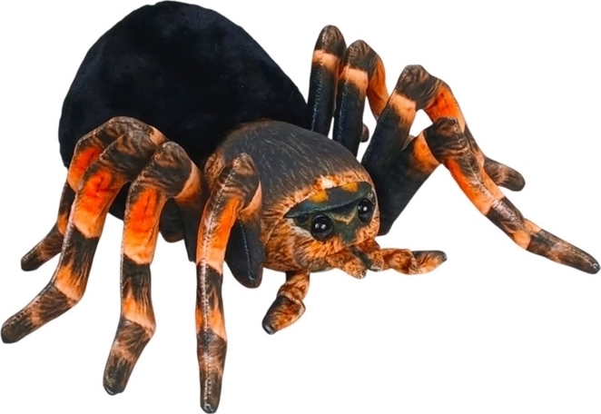 Ragno di peluche nero-arancione 25 cm