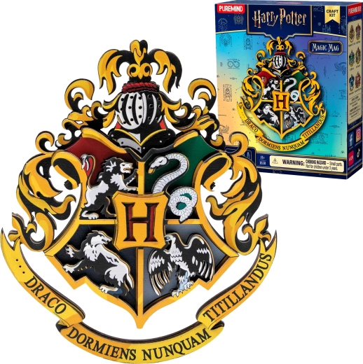 Puremind Harry Potter Magic Mag puzzle 3D in legno da assemblare a sorpresa – magnete