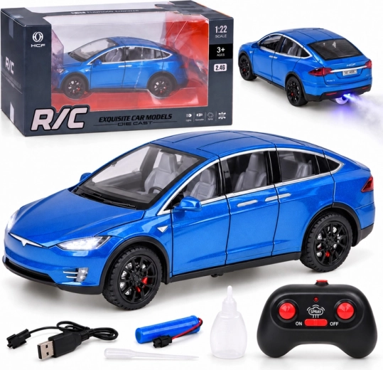 Auto RC Tesla Model X in scala 1:22 con luci LED ed effetto nebbia