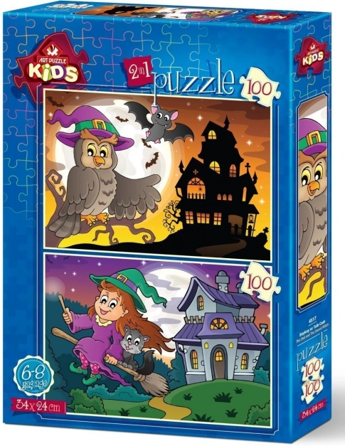 Puzzle Gufo e Strega 2×100 pezzi