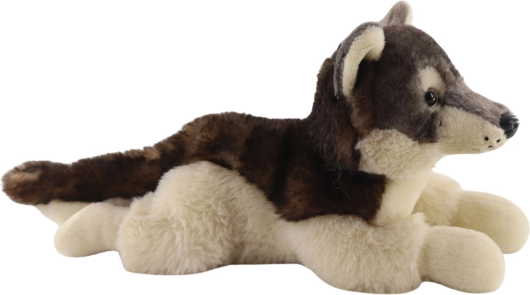 Lupo di peluche sdraiato 27 cm