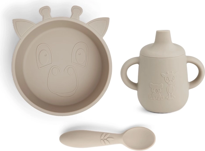 NuuRo Elias set pappa in silicone cobblestone