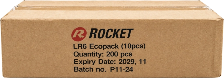 Batterie alcaline Rocket AA (LR06) 1,5 V – confezione da 200 pz (20×10)