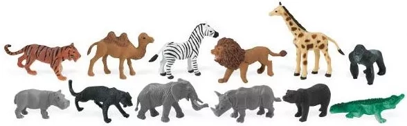 Animali della giungla – set di 48 mini animali dipinti a mano