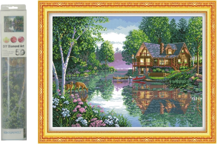 Mosaico di diamanti – casetta sul lago