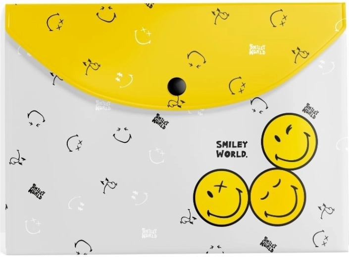 Busta in plastica con bottone A4 – motivo SMILEY WORLD