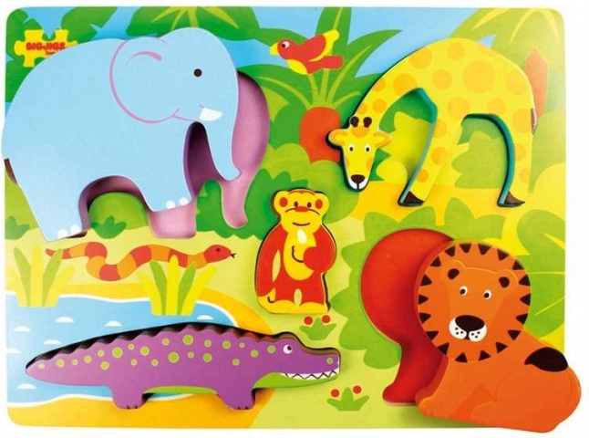 Puzzle a incastro in legno Safari BIGJIGS TOYS