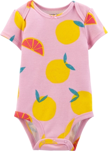 Body neonato CARTER'S a maniche corte Purple Lemon per bambine – NB/ taglia S 56