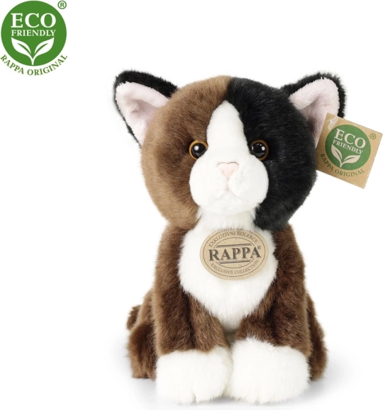 Gatto di peluche tricolore 18 cm eco-friendly