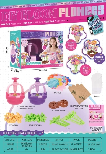 Kit creativo per realizzare fiori con macchinetta manuale