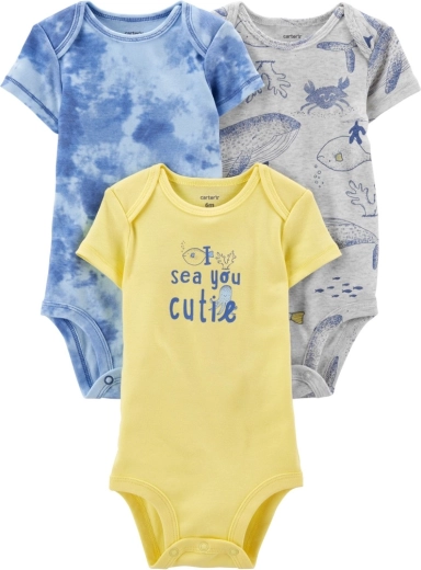 Carter's body da bambino a maniche corte Blue Ocean - 3 pz – NB/ taglia 56