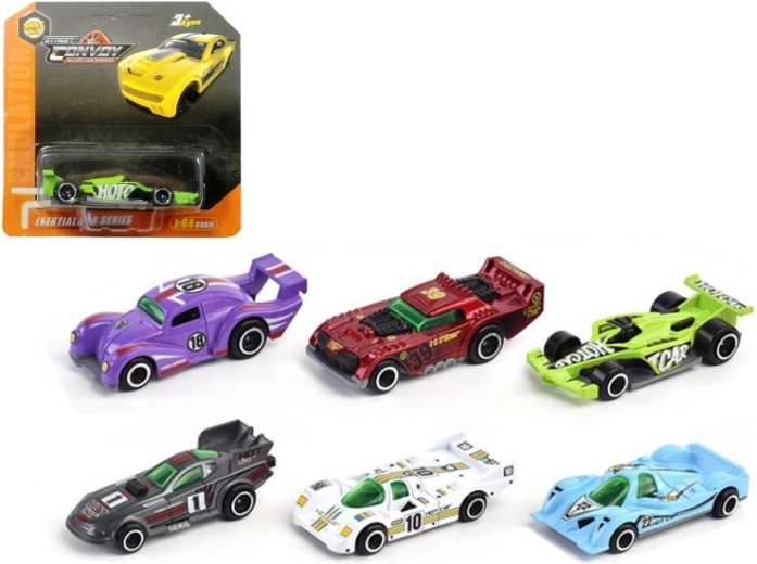 Macchinina da corsa in metallo su blister