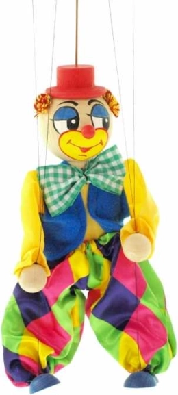 Marionetta di clown in legno – grande