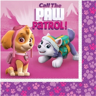 Paw Patrol Pink tovaglioli di carta 33 x 33 cm (20 pz)