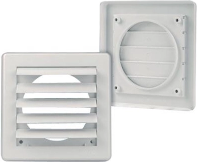 Griglia di ventilazione gravitazionale 150 × 150 / 100 mm bianca