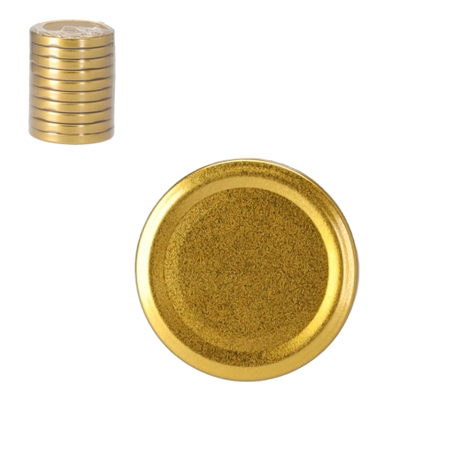 Set di coperchi dorati 66 mm per barattoli da conserva, 10 pezzi