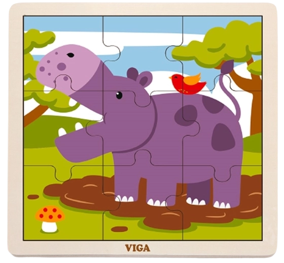 Babu puzzle in legno ippopotamo