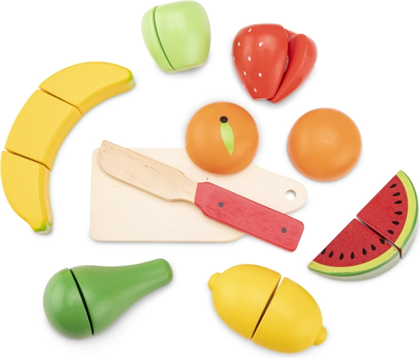 Set in legno per tagliare la frutta nel cestino