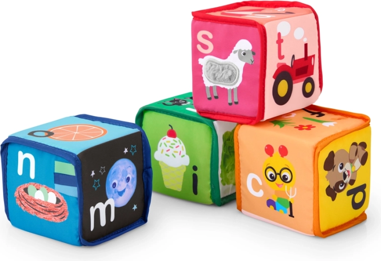 Baby Einstein cubi di stoffa alfabeto Alpha Stacks, 4 pezzi