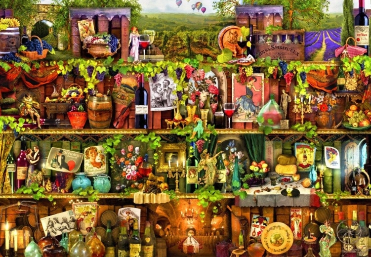 Puzzle Scaffale con vino 1000 pezzi BLUEBIRD