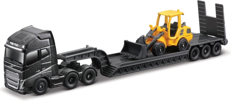 Mini mezzi da lavoro Maisto – set con grande trattore stradale Volvo FH16 e dumper Volvo A25G
