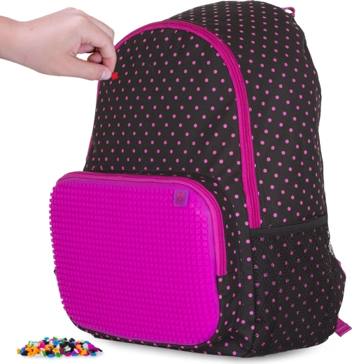 Zaino tempo libero Pixie Crew nero con pois fucsia