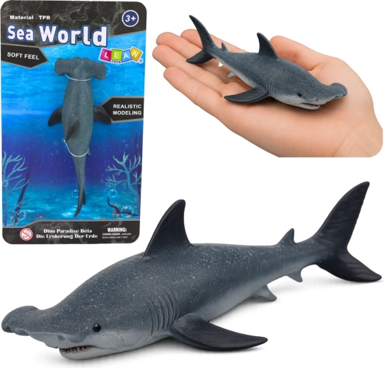 Figura in gomma realistica di squalo martello 17 cm
