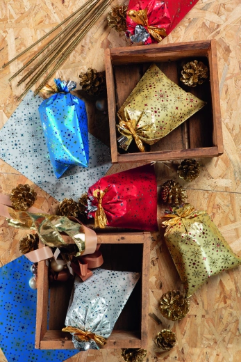 Sacchetto in cellophane Fiocchi di Neve Metal 25x40 cm