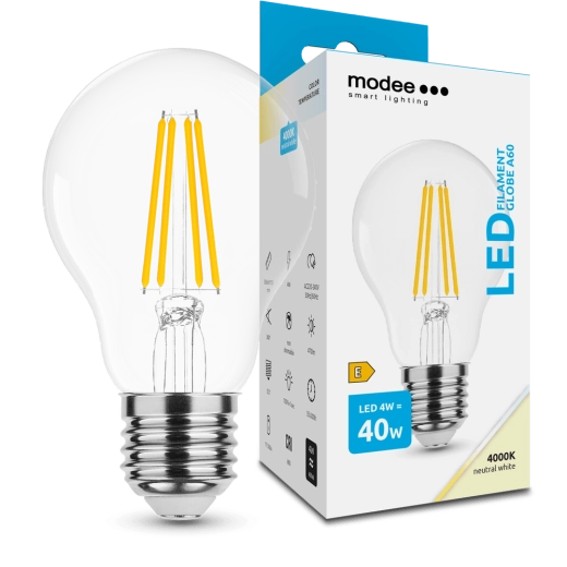 Modee Smart Lighting lampadina LED a filamento Globe E27 4 W bianco neutro