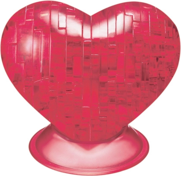 Puzzle di cristallo 3D cuore rosso 46 pezzi