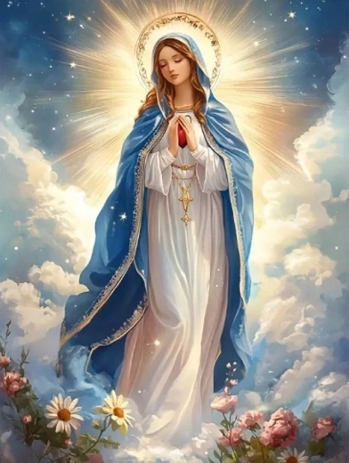 Norimpex pittura con diamanti Vergine Maria Immacolata in cielo 30 × 40 cm
