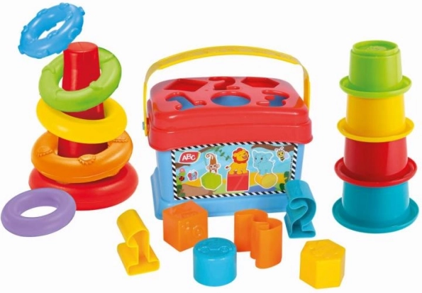 Set da gioco 3 in 1 - incastro, piramide e tazze