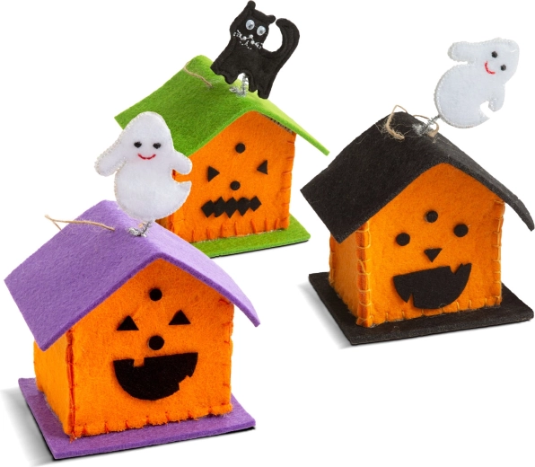 Decorazione tessile di Halloween a forma di casetta - 1 pezzo