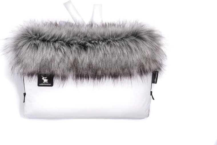 Copri-mani per passeggino con pelliccia COTTONMOOSE – bianco