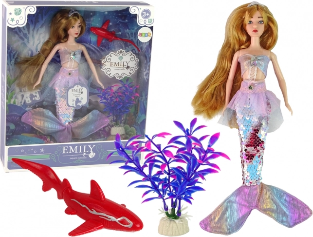 Bambola Emily sirena con accessori rosa