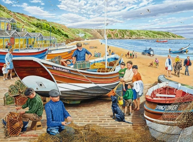 Puzzle Ravensburger Happy Days at Work: Pescatori 500 pezzi