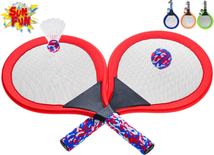 Sun Fun set di racchette per bambini da esterno – pallina e volano da badminton