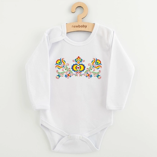 Body per bambini a maniche lunghe New Baby con motivo folcloristico 68