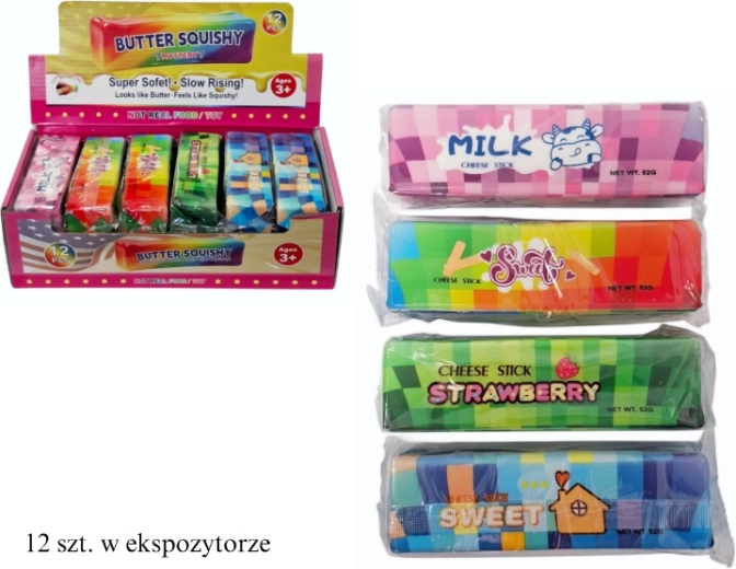 Squishy antistress da schiacciare a forma di panetto di burro - 1 pezzo
