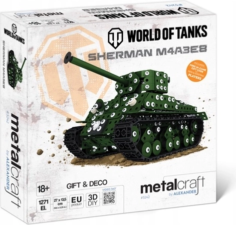 Modello metallico del carro armato Sherman M4A3E8 Metalcraft World of Tanks