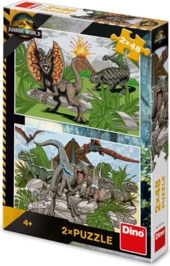 Jurassic World puzzle per bambini 2×48 pezzi