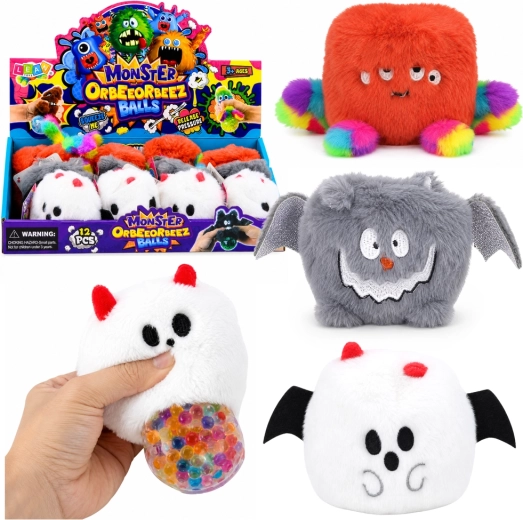 Gadget antistress in peluche squishy a forma di quadrato con brillantini 8 cm - 1 pezzo