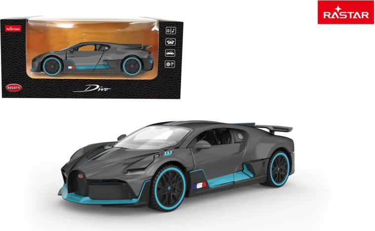 Automodellino in metallo Bugatti Divo 1:32 grigio Rastar