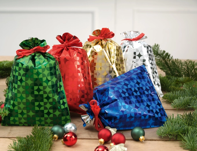 Sacchetto di cellophane 16 × 25 cm con effetto olografico