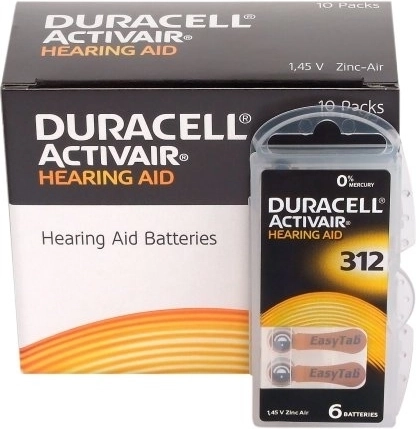 Duracell Activair batterie per apparecchi acustici 312, 6 pz